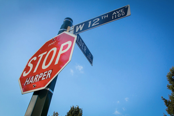 'Stop Harper' sign