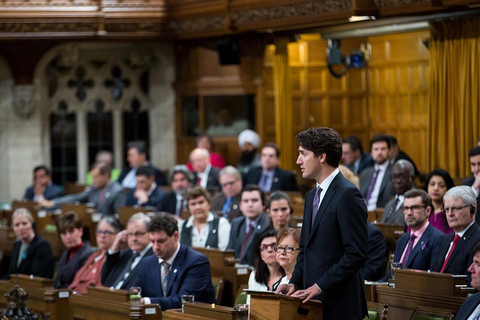 960px version of Justin Trudeau in the House of Commons