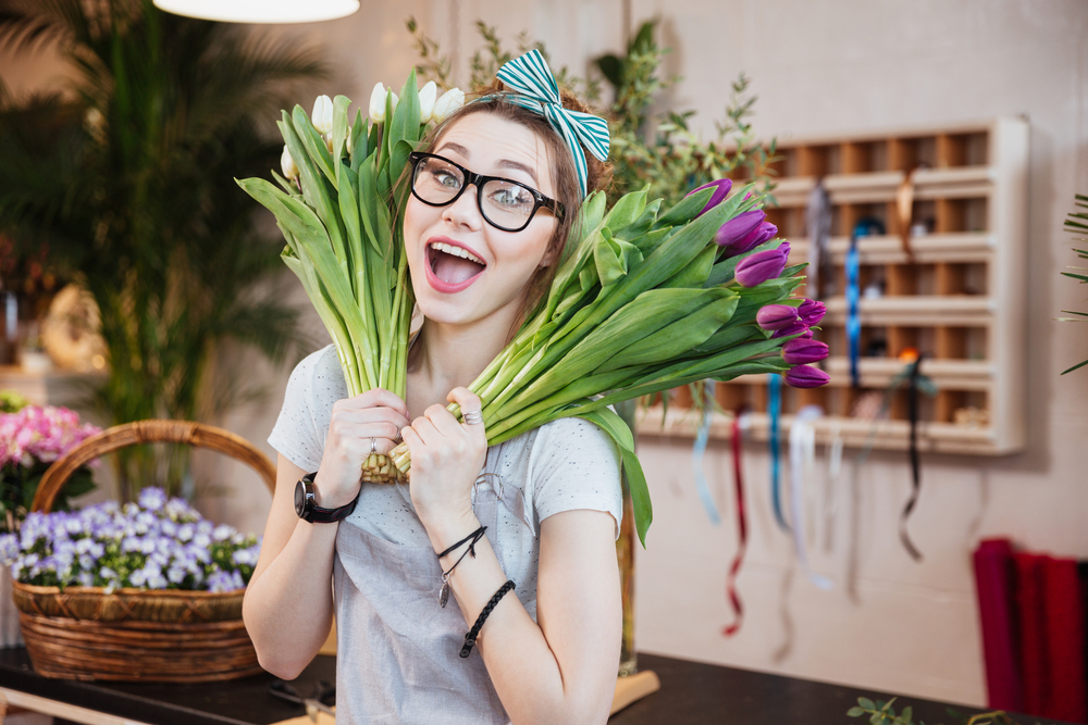 582px version of Woman with flowers