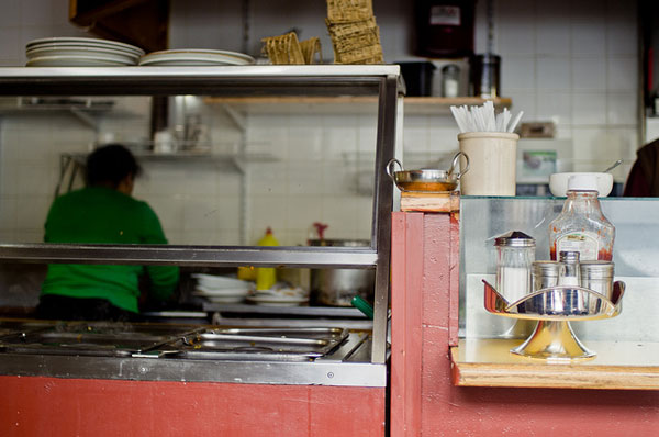 Woman working in a diner