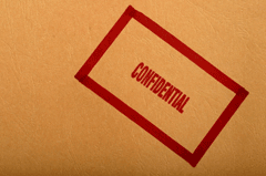 File folder with "confidential" stamp