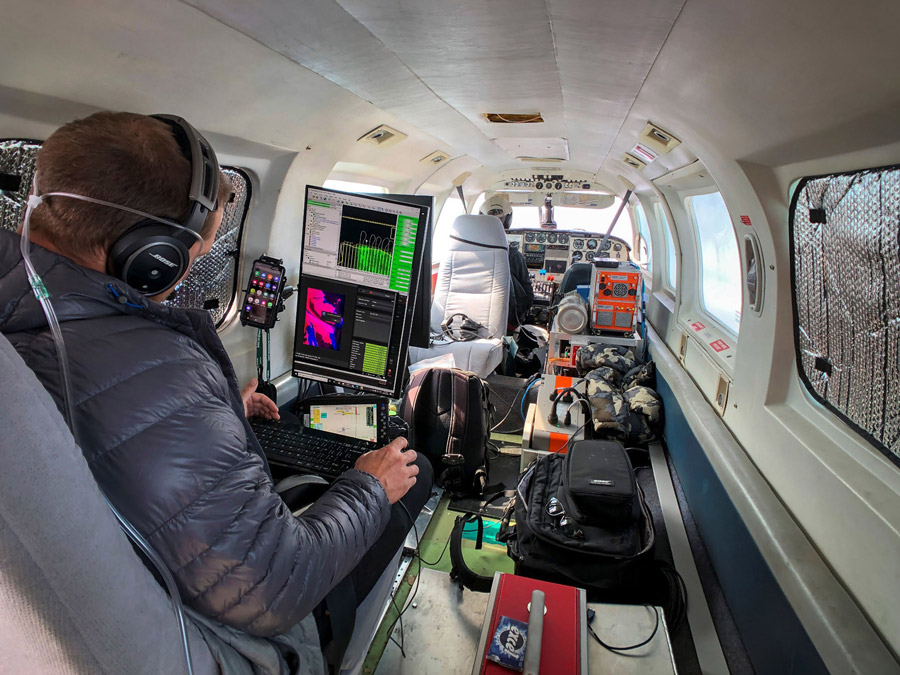 Various scientific equipment inside the Airborne Coastal Observatory